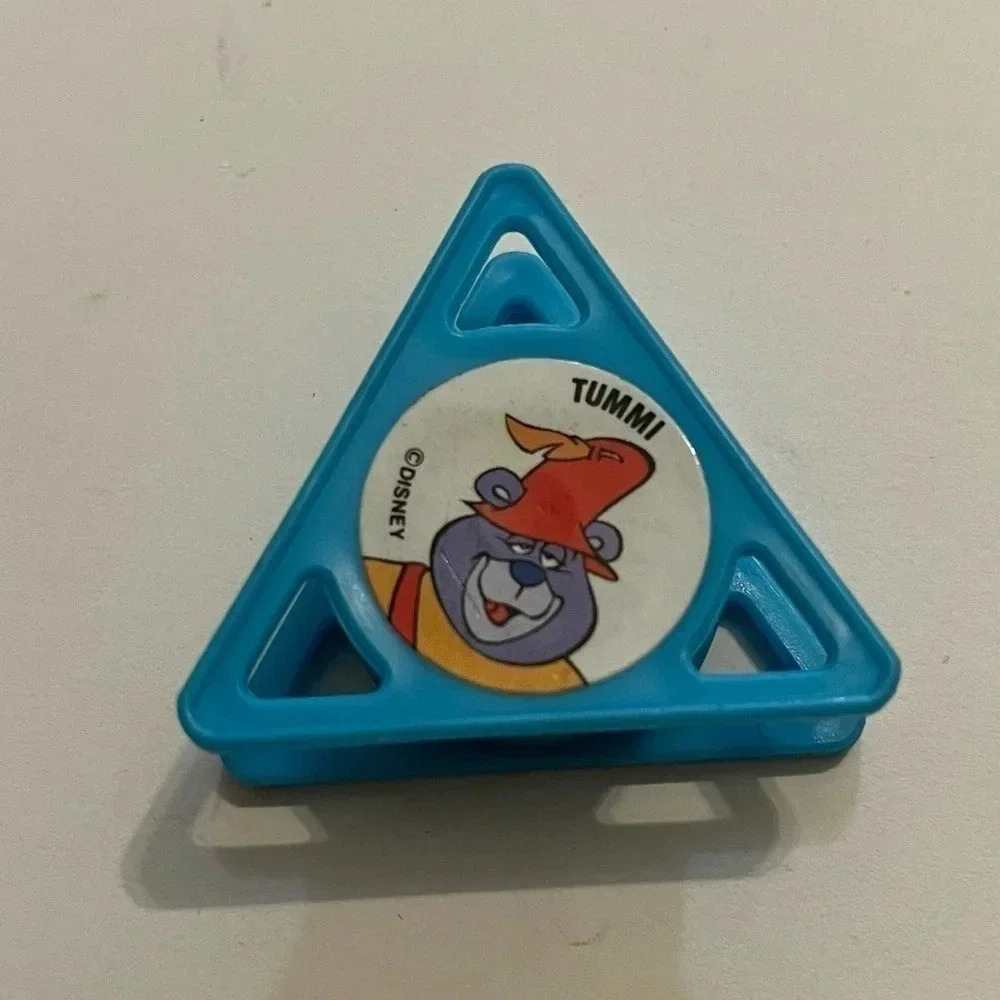 Vintage 1990 Tummi Gummi Bear Disney Kellogg Triangle Shaped Stamp With Lid
